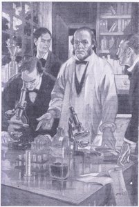 Lordi Lister, joka karkotti kivun kirurgisista leikkauksista ja selitti ideoitaan opiskelijoilleen (litho) tekijältä Charles Edmund Brock